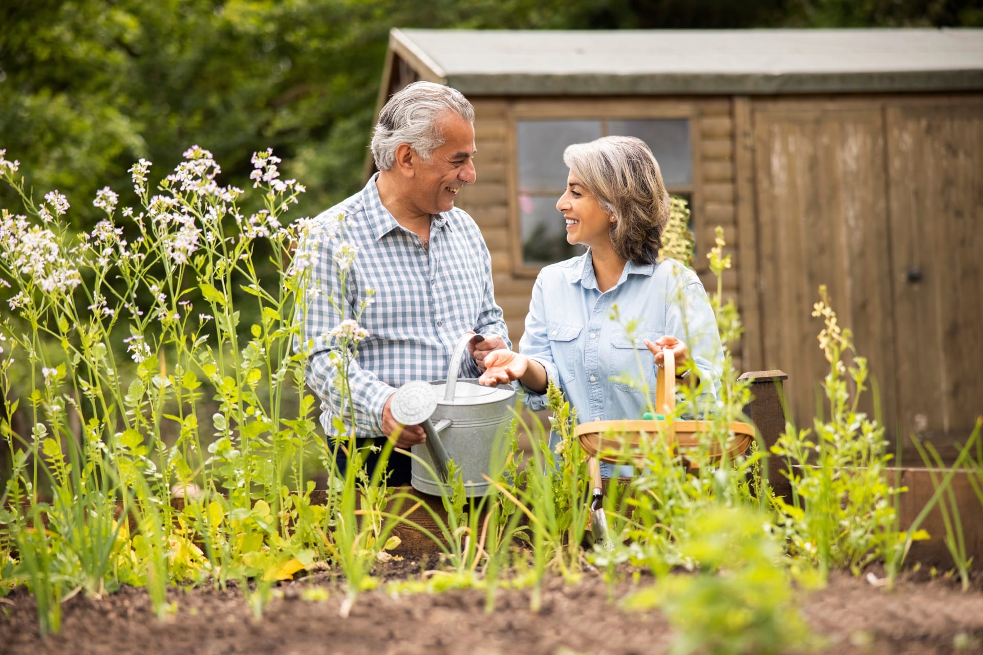 older couple in garden
